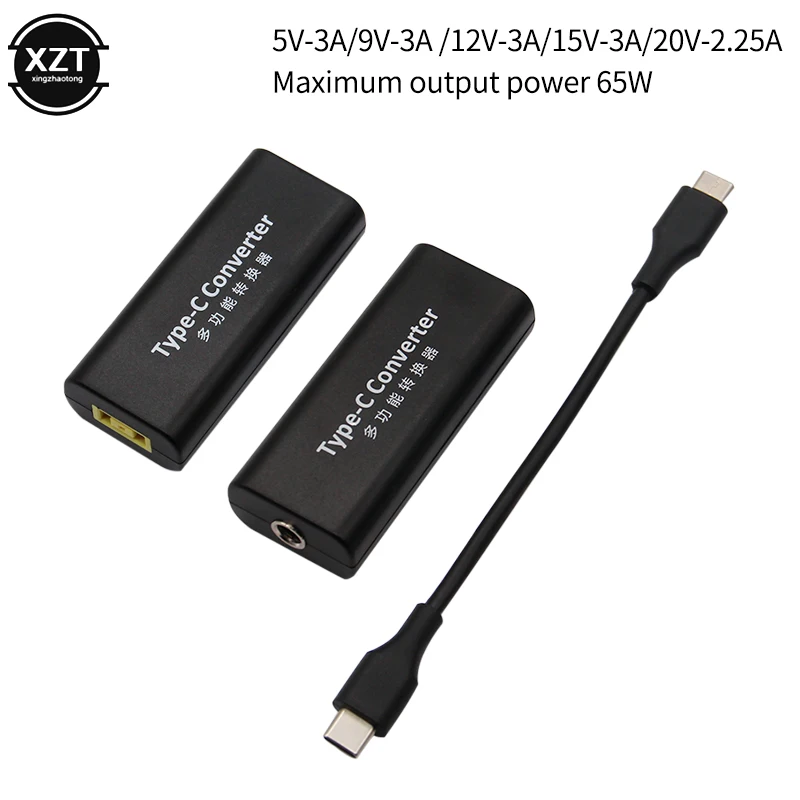 USB 3.1 Type C Dc Power Converter Adapter 5.5*2.1mm/2.2mm Female for Dell Lenovo Hp Asus Laptop Charging Connector 45W