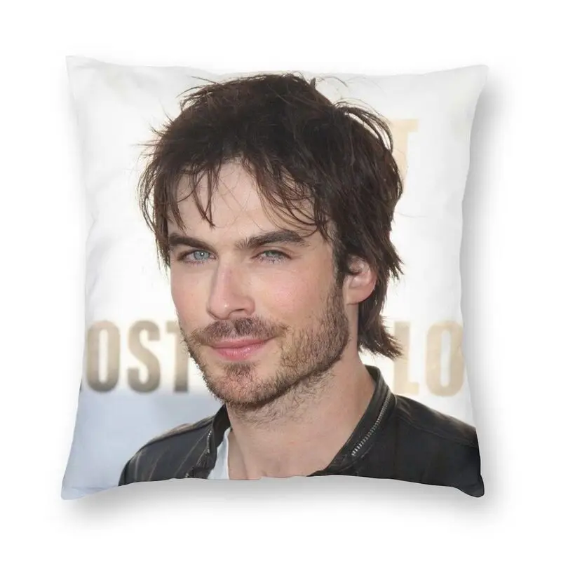 Ian Somerhalder Cushion Cover 45x45 Home Decor 3D Print Throw Pillow Case for Living Room Two Side