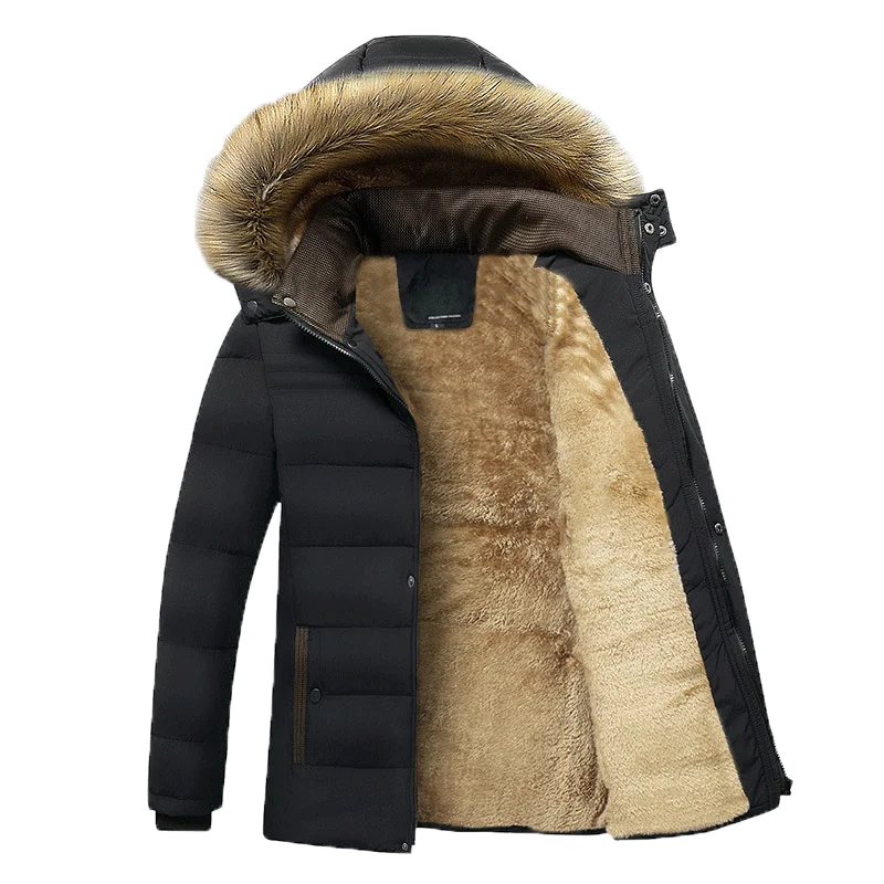 Parkas de lana gruesa para hombre, abrigo impermeable con Cuello de piel, chaqueta informal, moda de otoño e invierno, nuevo