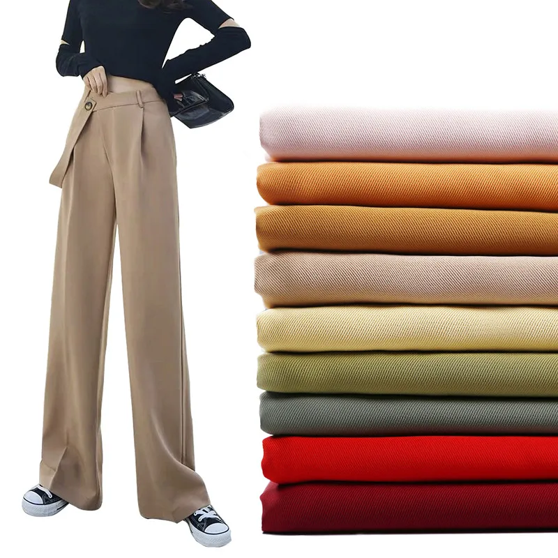 Twill High Sag Pants Fabric Silky Long Skirt Dress Shirt Pajamas Fabric Skin Breathable Anti-wrinkle Fabric