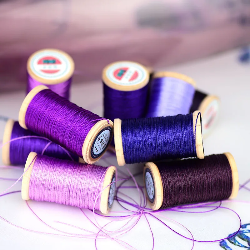 Roll Of 0.3mm polyamide fibre line  Hand-woven embroidery thread Tassels Line 50M High strength 3 Strands Thread purple