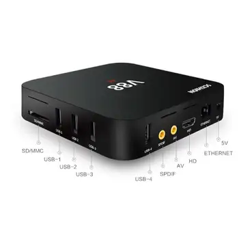 H052 1Sat V88 pro 7.1/8.1 RK3229 čtyřjádrový chytrý TV box 1GB + 8GB / 2GB + 16GB WiFi multimediální přehrávač set-top box 10 nejlepší prodej Chytrý televizní přijímač Rockchip RK3229 - №5