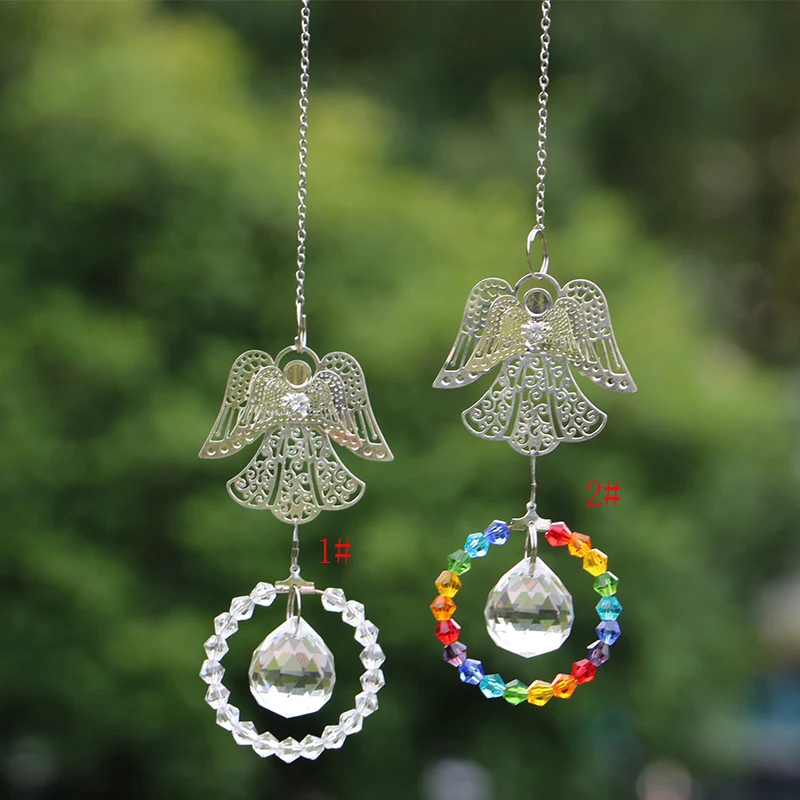 1PCS Crystal Angel Suncatcher Haning Guardian Angel Pendant Rainbow Maker Garden Home Decoration