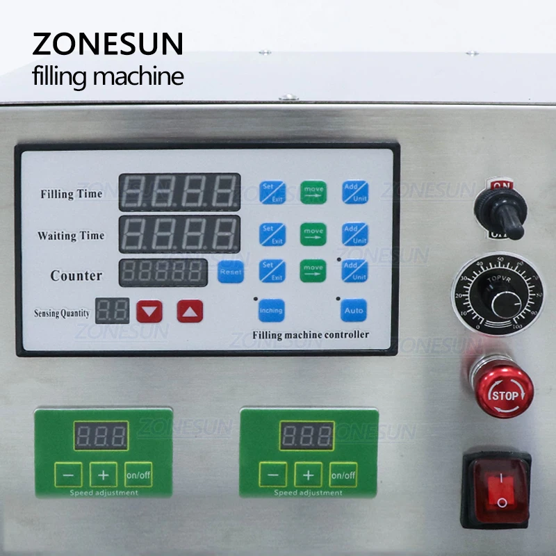 ZONESUN Volautomatische Desktop CNC Vloeibare Flessenvulmachine Parfum Sap Melk Waterfles Vulmachines Met Transportband