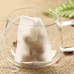 100/300/400/500/1000 Disposable Teabags Empty Scented Tea Bags with String Heal Seal Filter Paper for Herb Loose Tea Kitchen