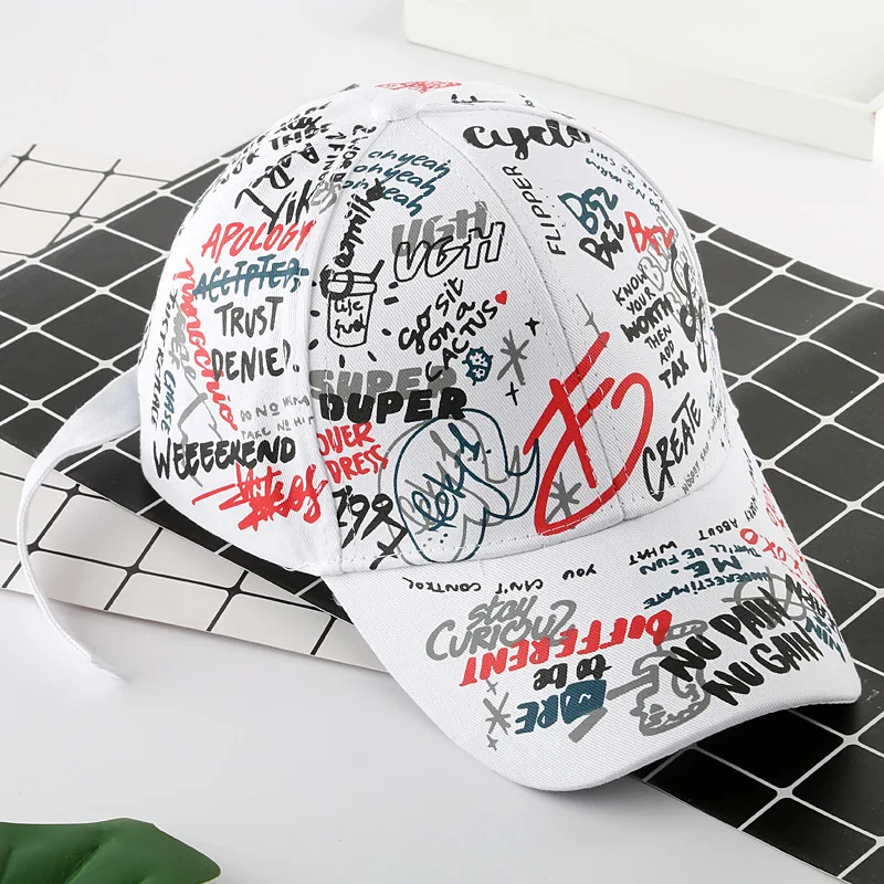 New Fashion Graffiti Printing Baseball Cap Outdoor Cotton Casquatte Hat Men Women Summer Caps Adjustable Letter Cool Gorra