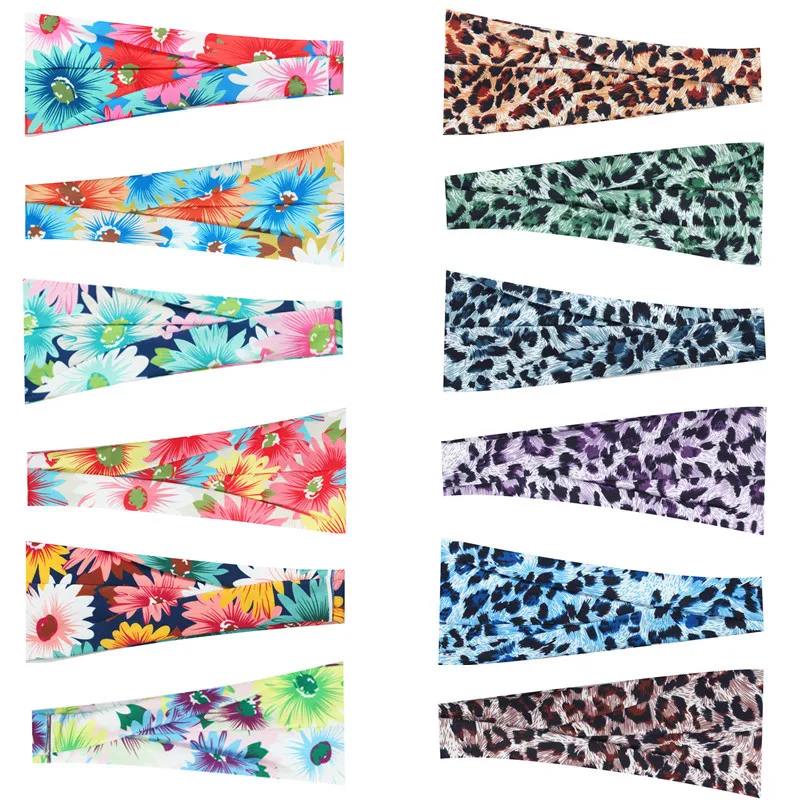 Women Sweet Hairbands Print Headbands Hair Accessories Girls Cross Turban Bandage Hair Bands Headwrap Summer Headwear