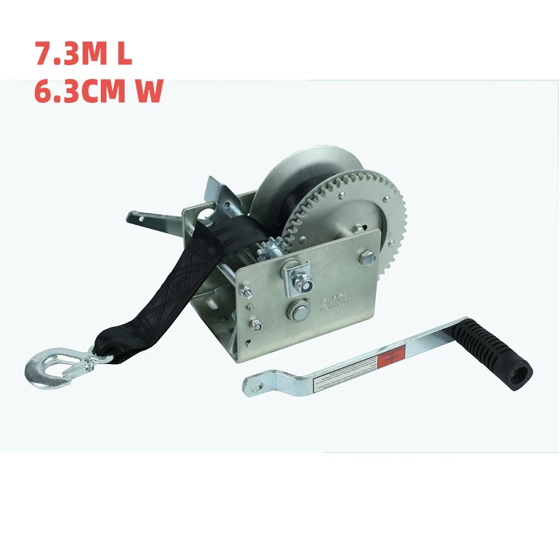 EgoTrailer Top quality Hand Winch 2500bs/1125KGS  7.3 m Webbing Strap Car Boat Trailer winch