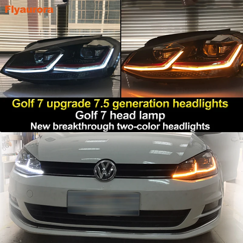 

Car Styling Head Lamp case for VW Golf7 Headlights Golf 7 MK7 2013-2017 LED Headlight DRL Lens Double Beam Bi-Xenon HID