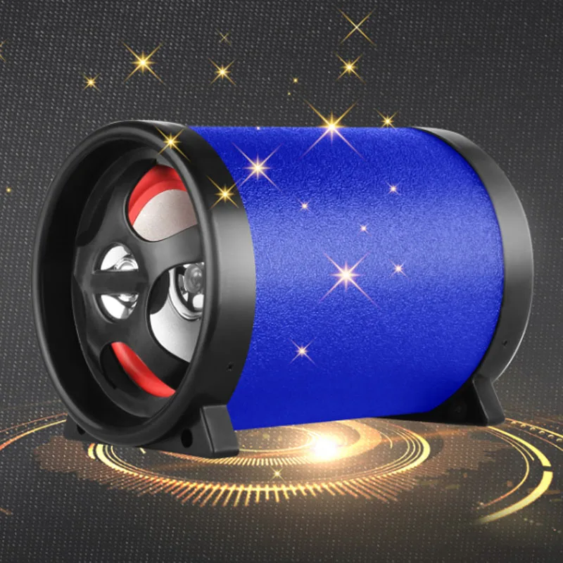 

5 Inch Car Active Bluetooth Subwoofer Portable Speaker 12V 24V 220V Motorcycle Auto Truck Home Speakers Sub Bass Blue Black