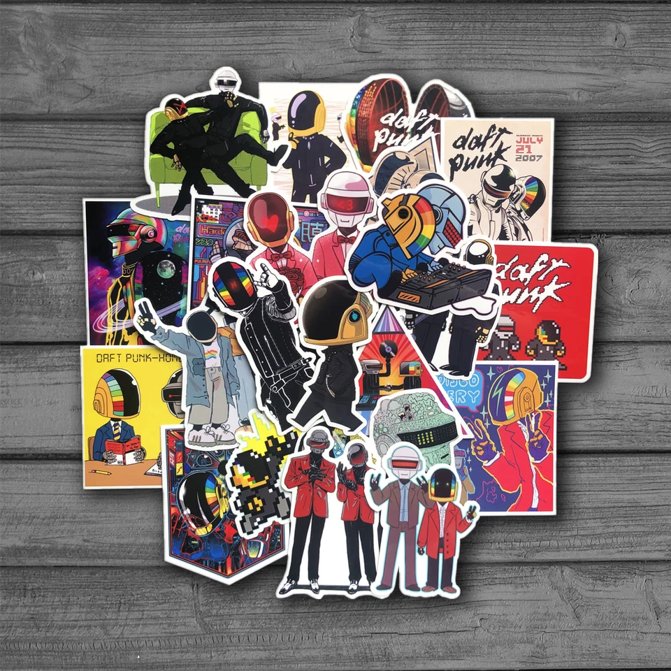 22Pcs High Quality Daft Punk Chibi Cartoon Pvc Waterproof Kids