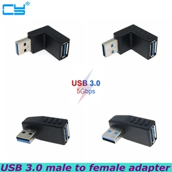 New 90 degree Left /Right /Up/Down Angle L Bending USB 3.0 A Male to Female Adapter Extension Connector for Computer Notebook