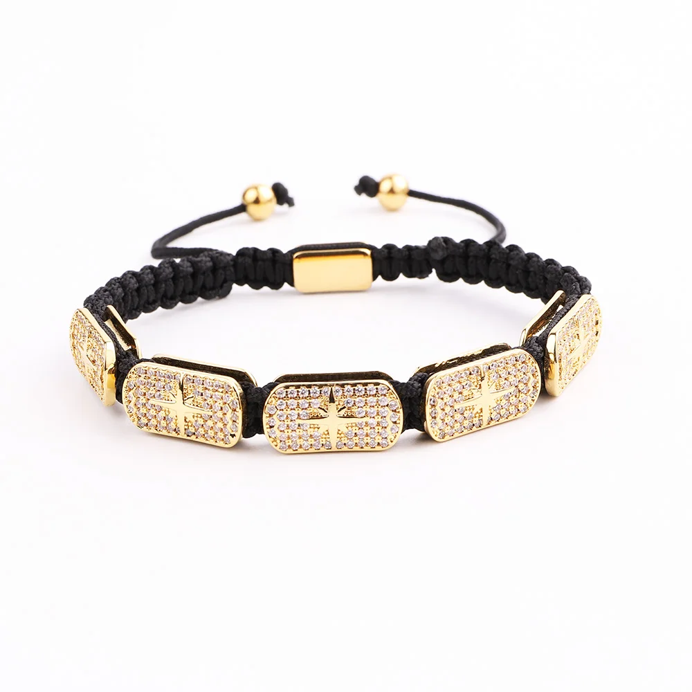 JARAVVI Mode Luxus CZ Micro Pflastern Sterne Mond Charme Geflochtene Einstellbare Macrame Armbänder Frauen Männer