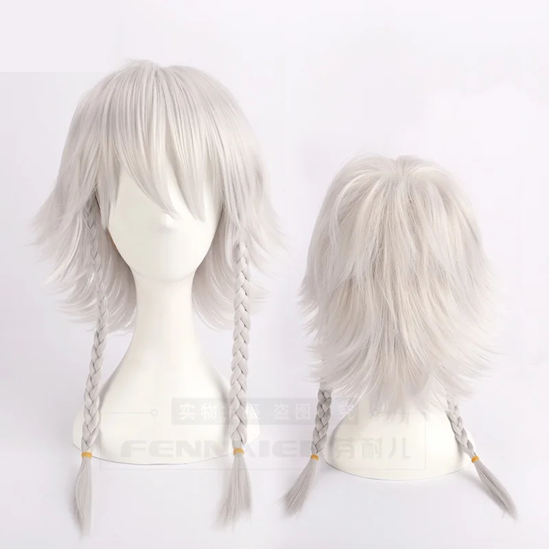 Anime TouHou Project Izayoi Sakuya Cosplay Wig Silver grey Braided Wig Halloween Party