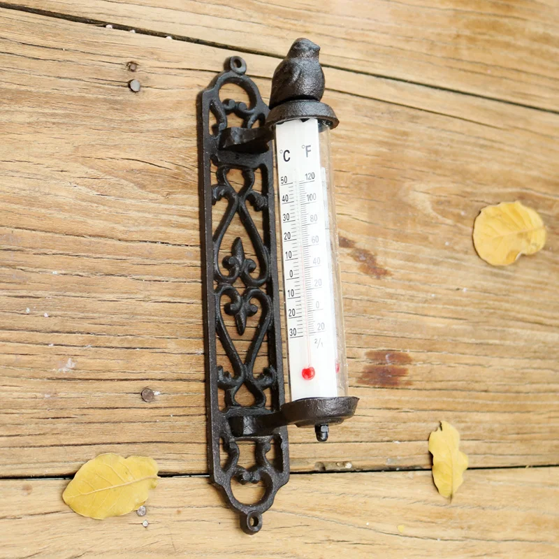 Retro Indoor Thermometer Home Creative Garden Garden Wall-mounted European-style Thermometer Home Decoration