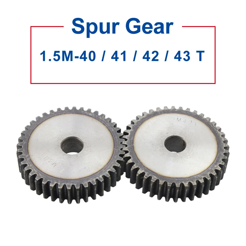 1 Piece 1.5M Spur Gear  40/41/42/43 Teeth 12 mm Process Hole Gear Wheel Low Carbon Steel Material Flat Gear Total Height 15 mm