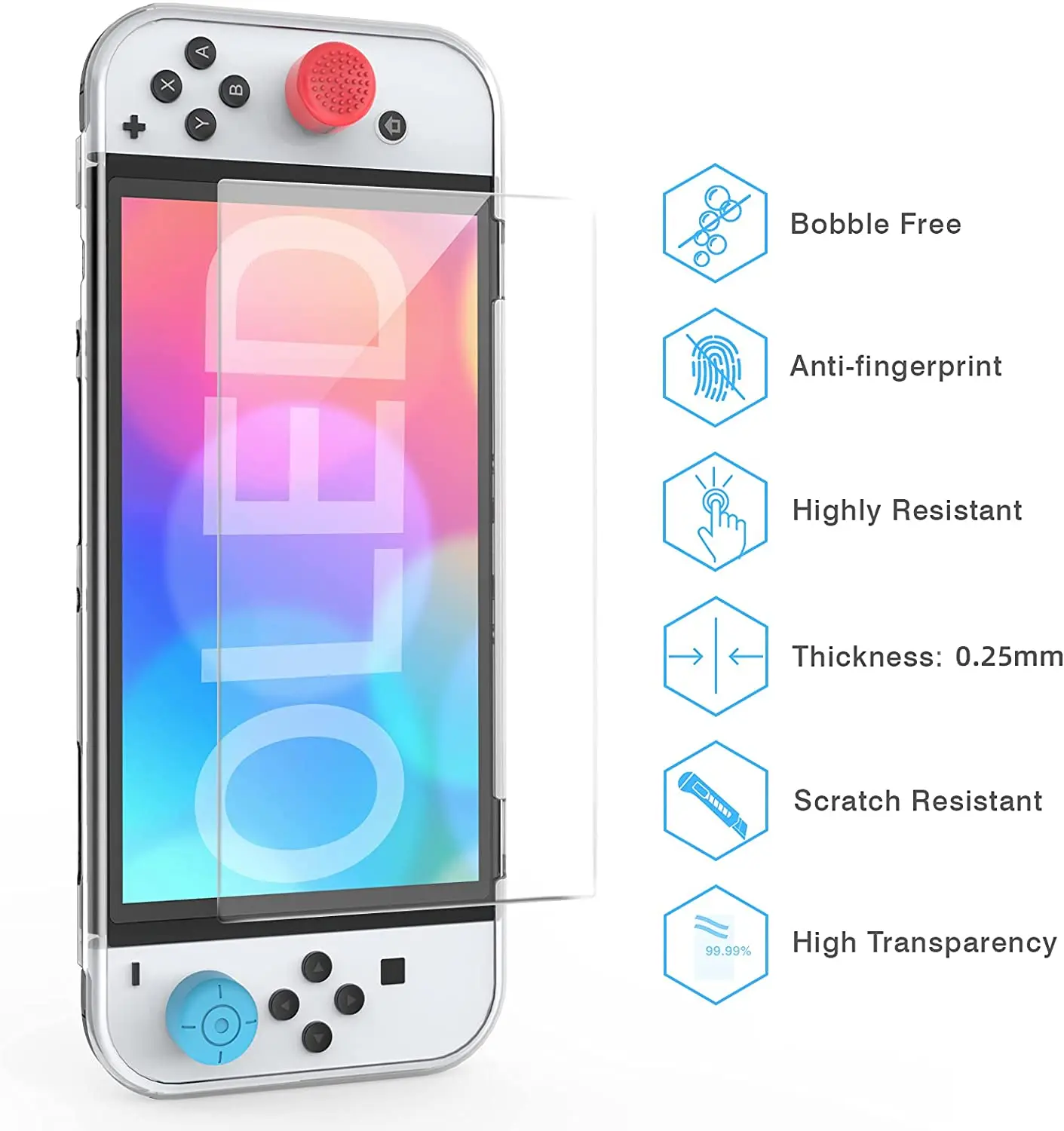 Heystop Case Voor Schakelaar Oled, soft Tpu Case Voor Oled Model Joycon En Hard Pc Case Protector Voor Schakelaar Oled Console