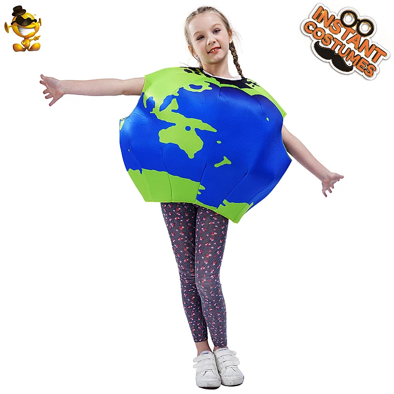 Unisex Child's Earth Costume  Cosplay Funny 3D Printed Earth Jumpsuit for Kids Halloween Costumes