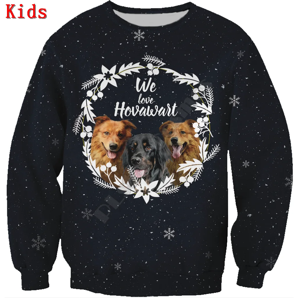 Autumn Winter Golden Retriever 3d printed Hoodies Pullover Boy For Girl Long Sleeve Shirts Kids Christmas Sweatshirt 03