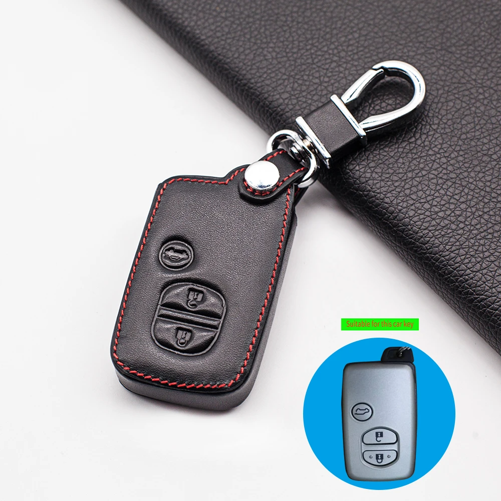 

3 Buttons High Quality Leather Key Case Cover For Toyota Land Cruiser Prado 150 Camry Prius Crown For Subaru Foreste XV