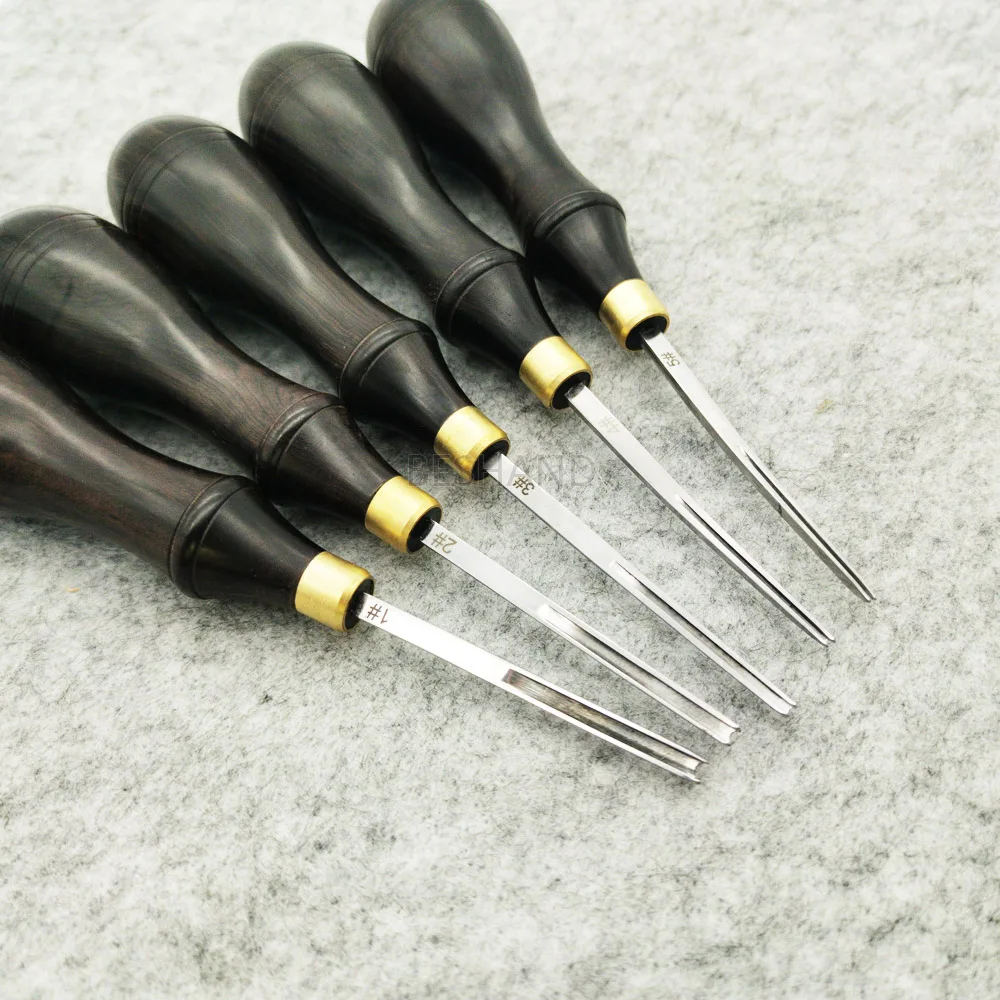 Leather Edge Cutter Beveller Beveling Skiving Knife Steel Sharper 0.6/0/7/1/3/1.8mm Ebony Handle Leather Craft Trimming Tool