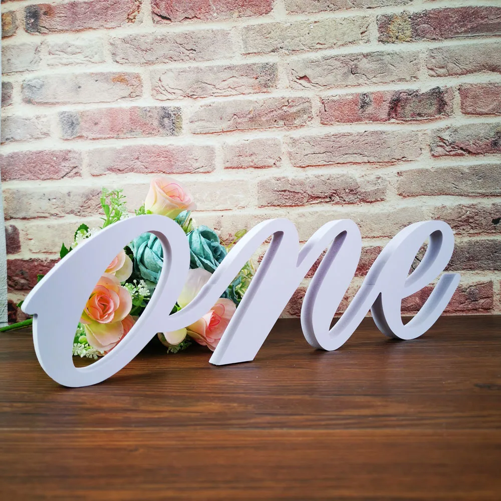 One birthday party decor, one number, White number, baby birthday Party decoration, table centrepiece, self standing number