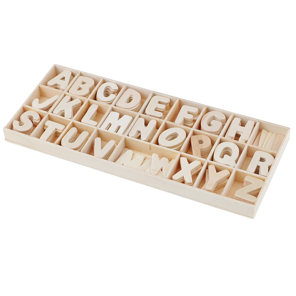 156Pcs Wooden Letters Natural Wood Alphabet Letters and Numbers for DIY Craft Home Decor Wedding Birthday Party Name Design