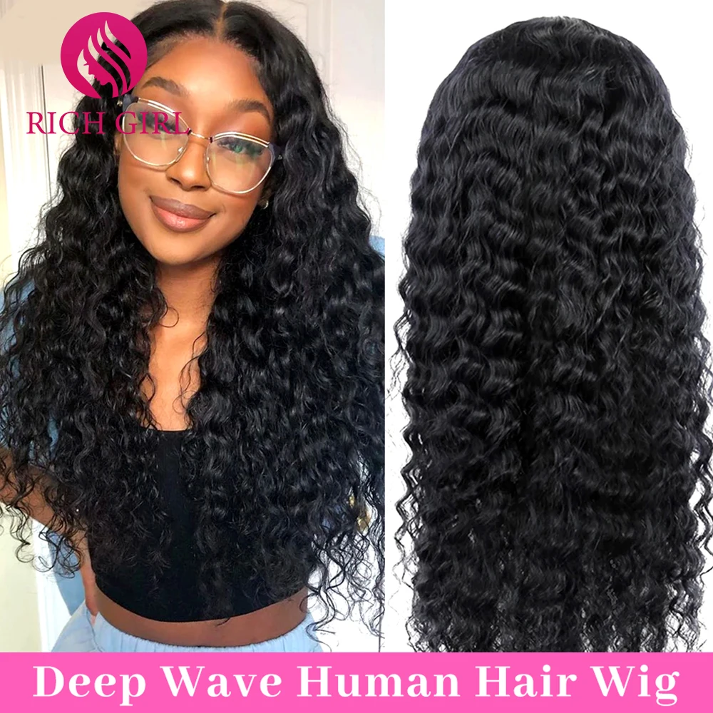 

Richgirl 5x5 HD Transparent Lace Closure Wig Peruvian Deep Curly Wigs With Baby Hair Remy 100% Human Hair Invisible HD Lace Wig