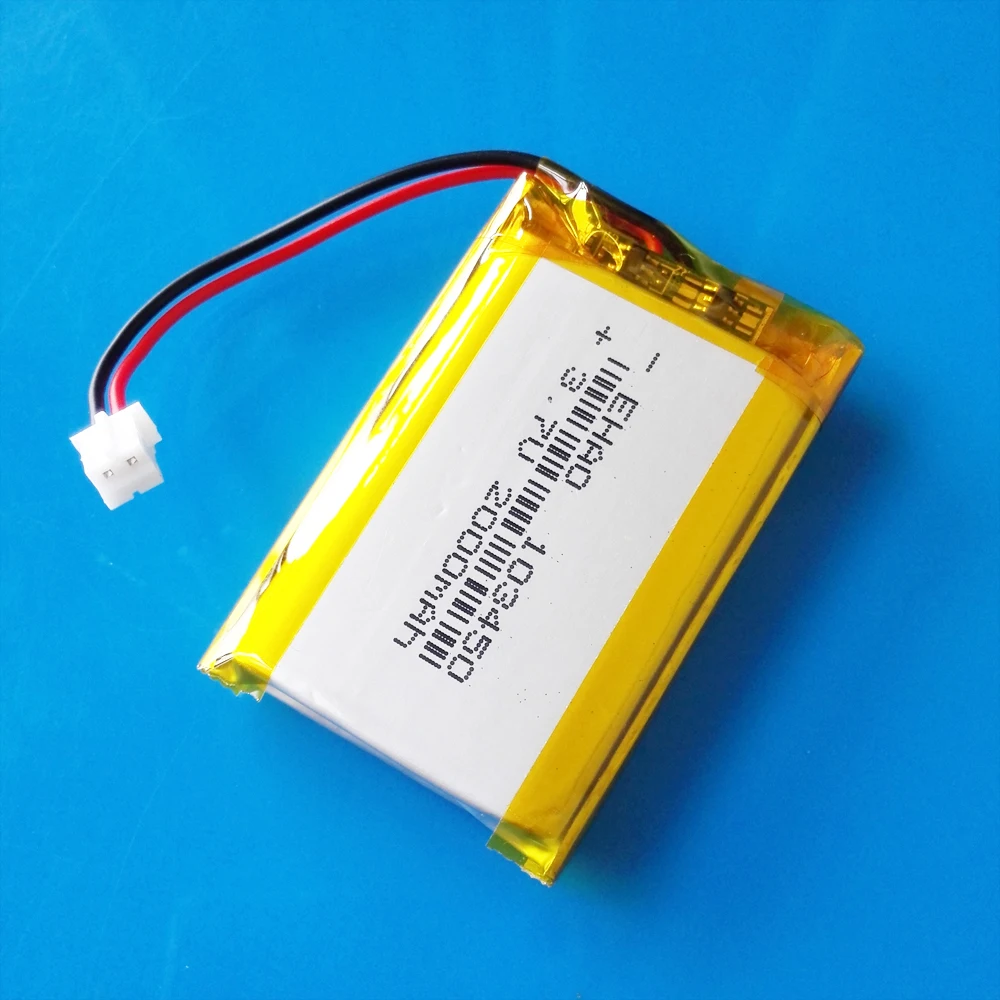 3 sztuk 103450 3.7V 2000mAh Lipo polimerowa akumulator litowy + JST PH 2.0mm 2pin wtyczka do MP3 nawigacja GPS DVD rejestrator