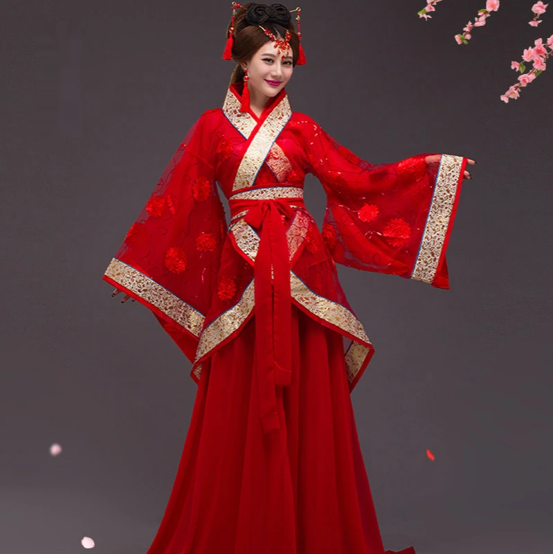 

Red Hanfu Women Portraits Ancient Costume Studio Theme Chinese Wedding Gown Cosplay Chinese Tang Dynasty Bride