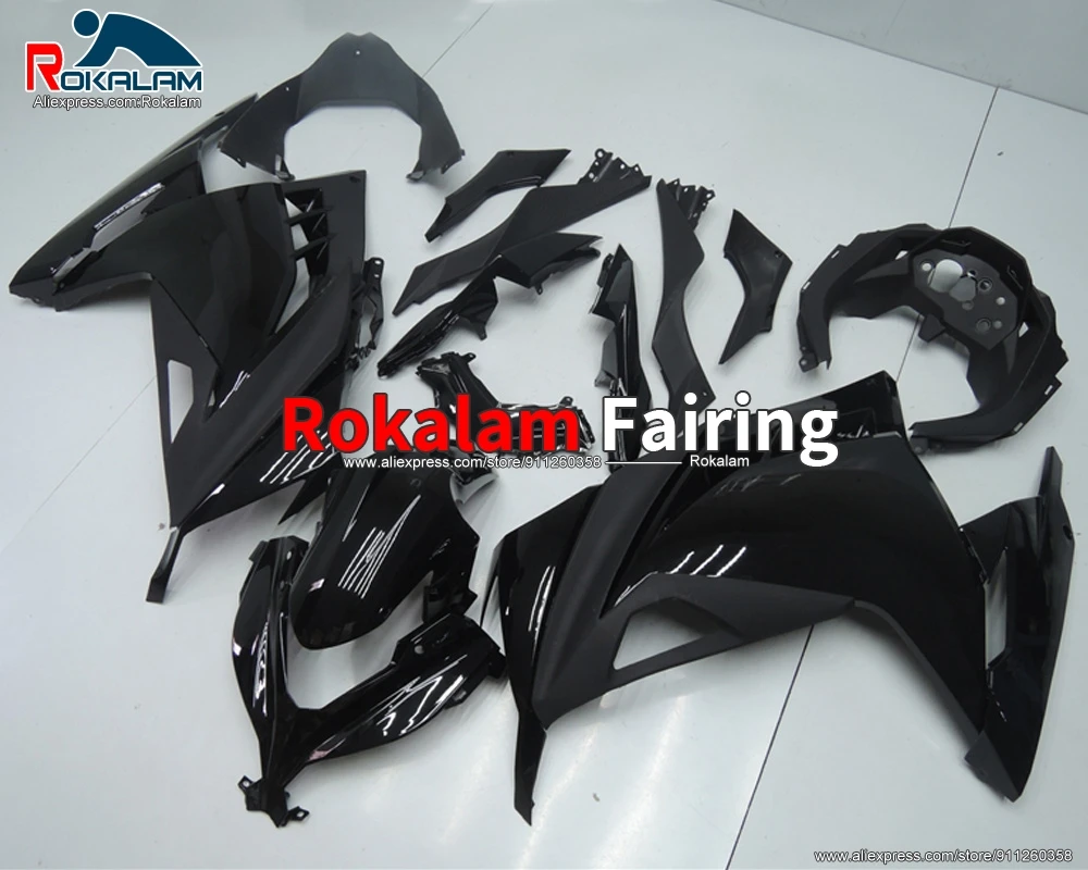 For Kawasaki EX300 2013 2014 2015 2016 Ninja 300R 13 16 Full Black Aftermarket Motorbike Fairing Kit (Injection Molding)