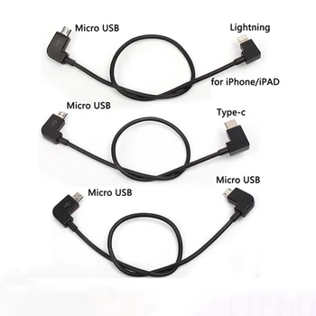 드론 데이터 케이블, DJI 스파크, 매빅 프로, 매빅 2 컨트롤, 마이크로 USB-조명, C 타입, 마이크로 USB 라인, 샤오미 스마트폰용
