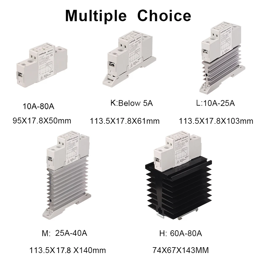 TRA23D40M TRA48D60M Intelligent Auto Integrated SSR 40A 60A DC to AC Ouput 24-280VAC Single Phase DIN Rail Solid State Relay