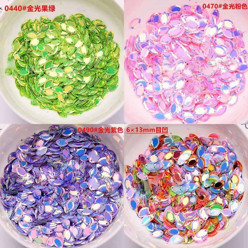 6 × 13mm Horse Eye Shape Sequin DIY Handmade Clothing Decoration Bag Accessories Material Wedding Party Decoration Sequin