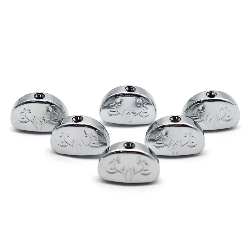 

6pcs Guitar Tuners Machine Head Buttons Metal Carved Flowers Semicircle button for Electric Guitar