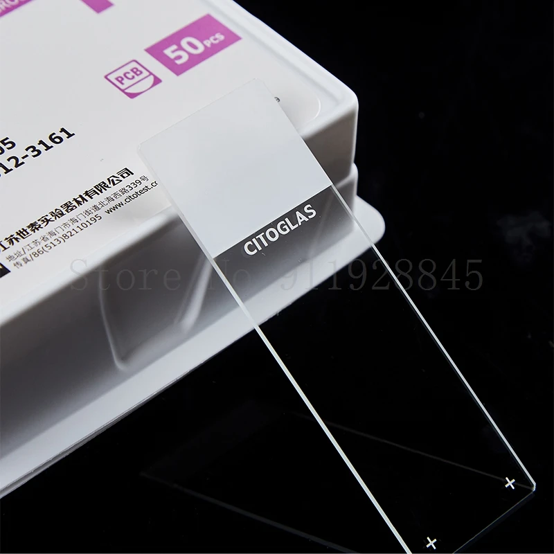 50pcs/Box Laboratory Super White Adhesion Glass Slide 188105 with Positively Charged Anti-Detachment