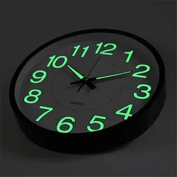 12 inch Luminous Minimalist Wall Clock Modern Design White Quartz Simple Glowing Hanging Clocks Bedroom Living Room Decoration