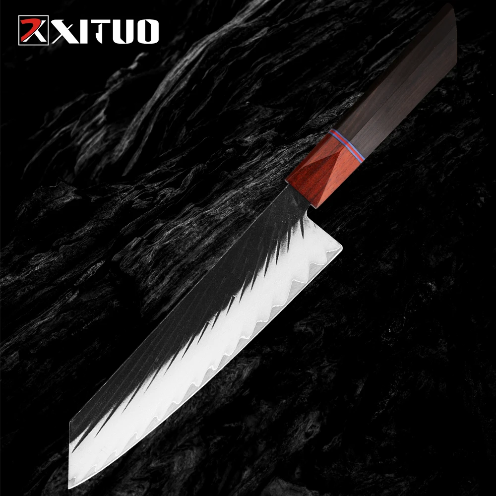 XITUO Kiritsuke Knife 3-layer Composite Steel Sharp Kitchen Chopper Multifunctional Melon And Fruit Knife Integrated Food Knives