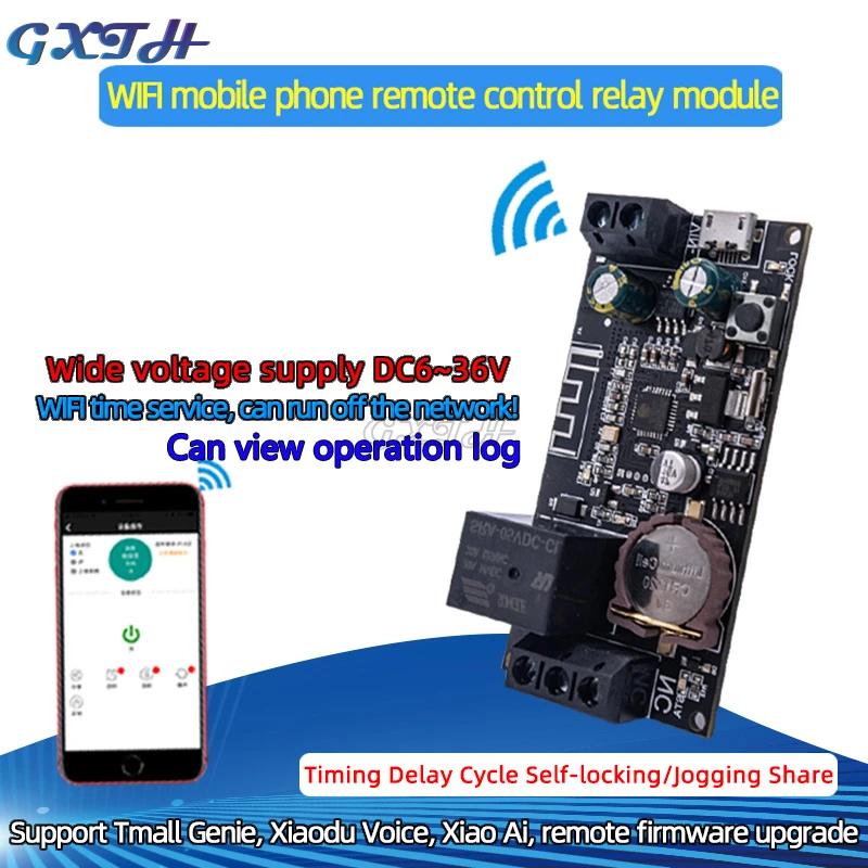 DC6-36V WIFI Handy Fernbedienung Relais Modul Netzwerk Zeit Service Und Trennung Zu Run Smart Home Handy APP