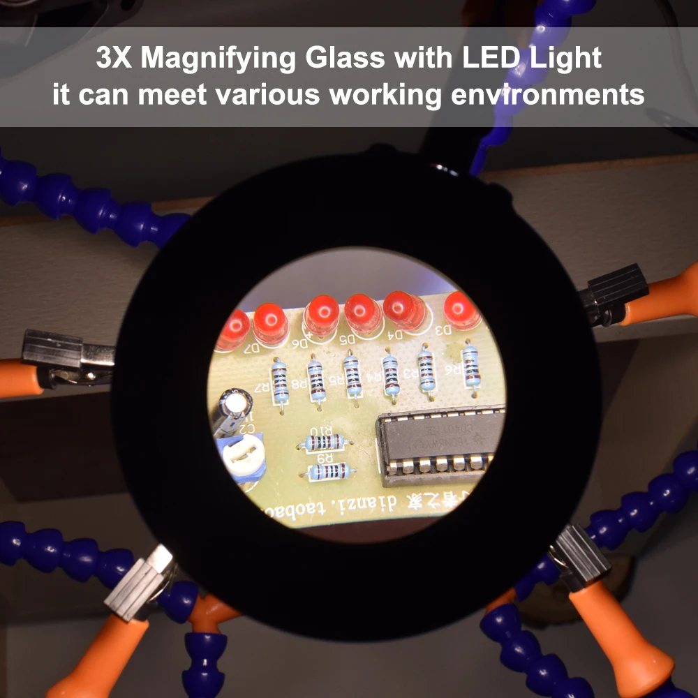 NEWACALOX لحام PCB مجلس حامل مساعدة الأيدي USB 3X LED المكبر لحام التدخين مروحة اليد الثالثة أداة لحام حامل
