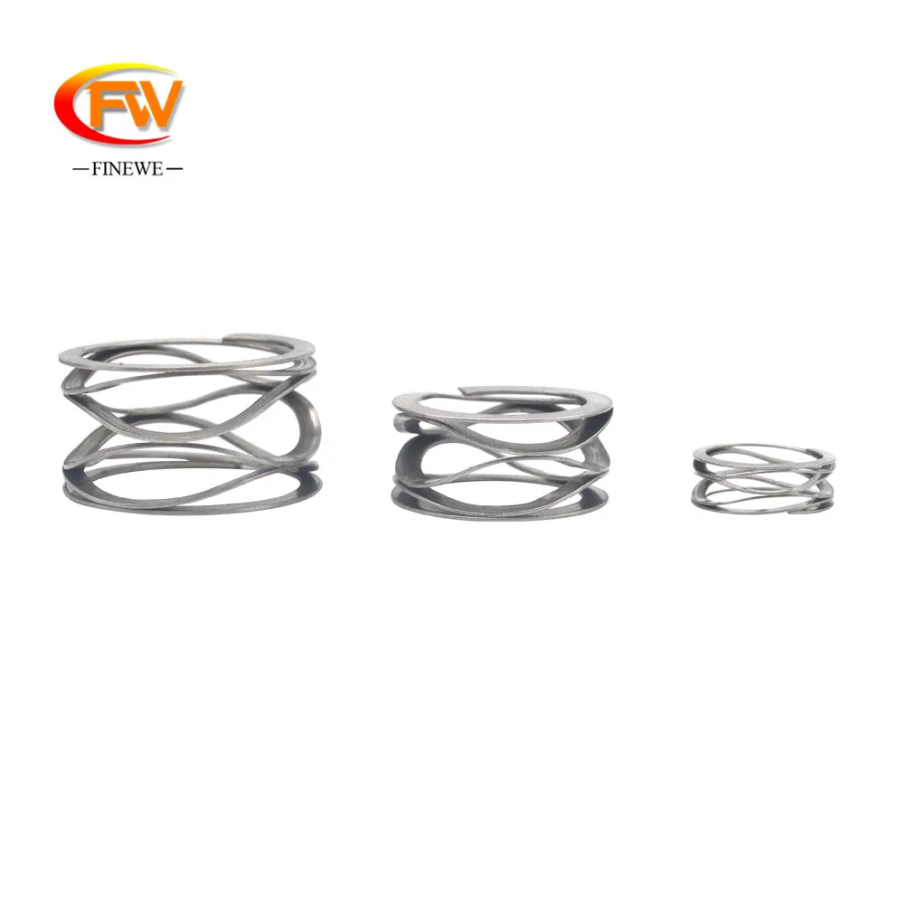 FINEWE Stainless Steel 0.5mm X 28mm OD Multi Wave Compression Springs Wave Springs