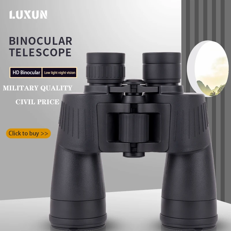 LUXUN Powerful Binoculars 10X50 Waterproof Profession HD Binoculars for Outdoor Tourism Hunting Bird Watching Telescope