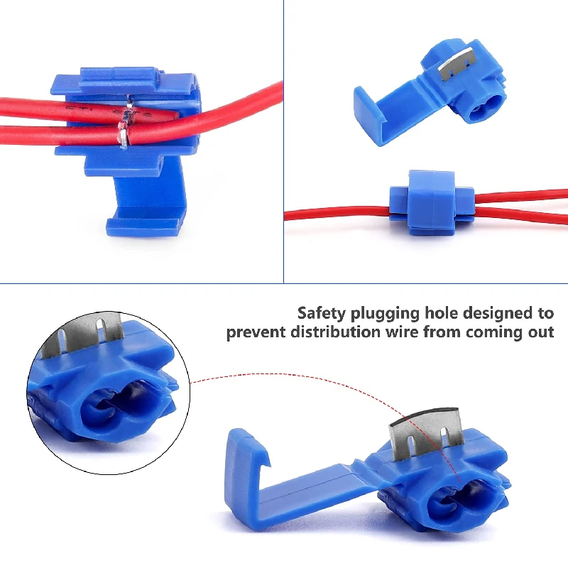 Connecteurs de sertissage de fil électrique rouge pour AWG 16-22, bornes de fil d\'épissure rapide pressées à froid et isolées à pression