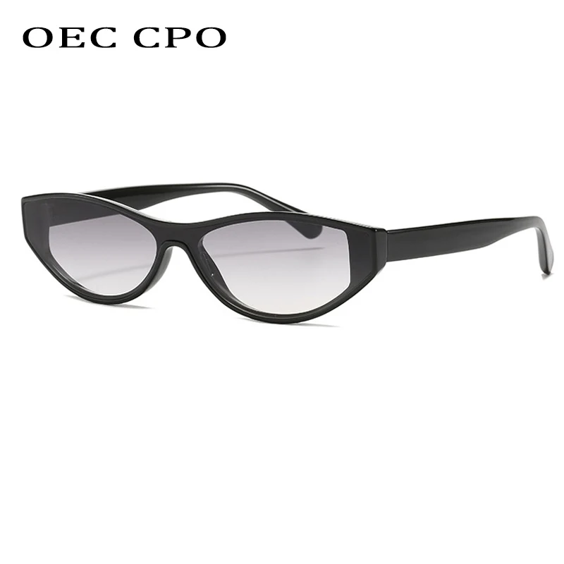 OEC CPO-gafas de sol de una pieza para mujer, lentes de sol de estilo Vintage, Ojo de gato, marca única, tonos Punk, UV400