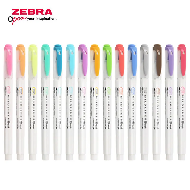 

1pcs ZEBRA Soft Brush Pastel Highlighter WFT8 Double-Headed Student Marking Color Marker Handbook Marking Key Points