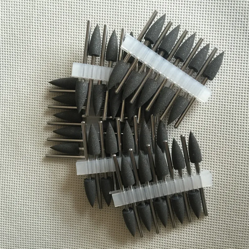 50pcs Dental Diamond polishing Burs SILICONE Rubber polishers 2.35mm-Black