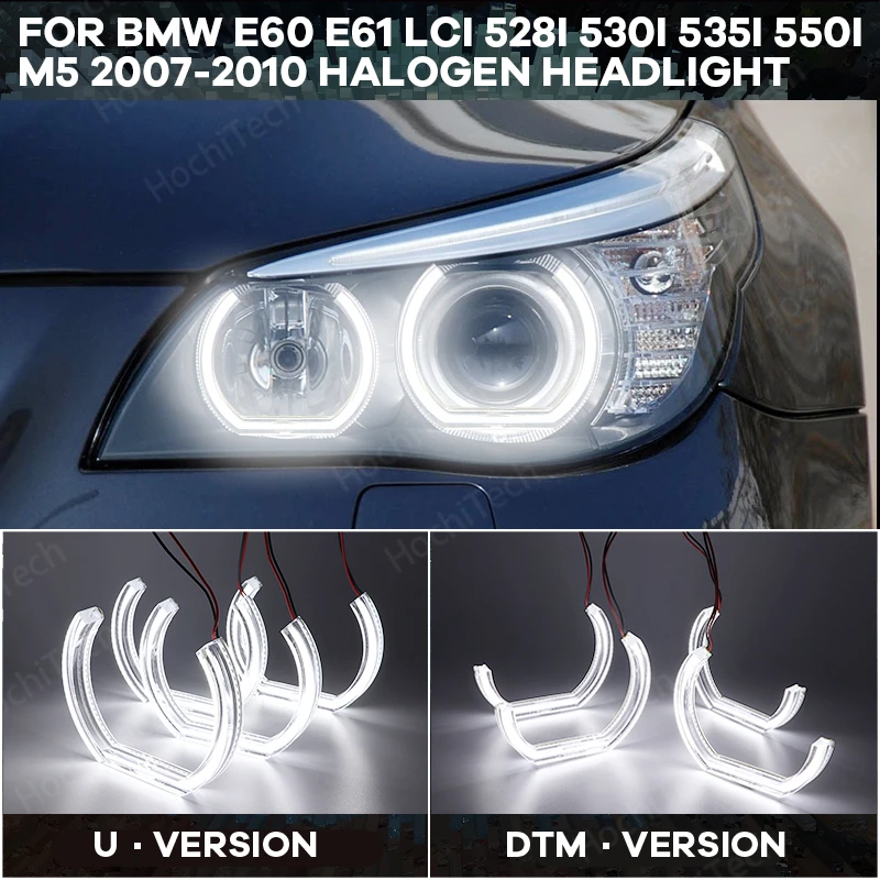 

ring Cut Style LED Angel Eye kit DTM Style DRL Crystal Angel eyes For BMW E60 E61 LCI 528i 530i 535i 550i M5 2007-2010