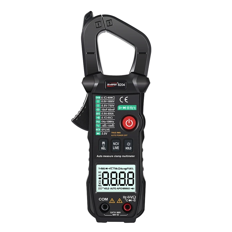 WinAPEX Full Automatic Range Multimeter Precision True RMS Digital Clamp Meter AC DC Voltage Current Temp NVC Multimetro Meter