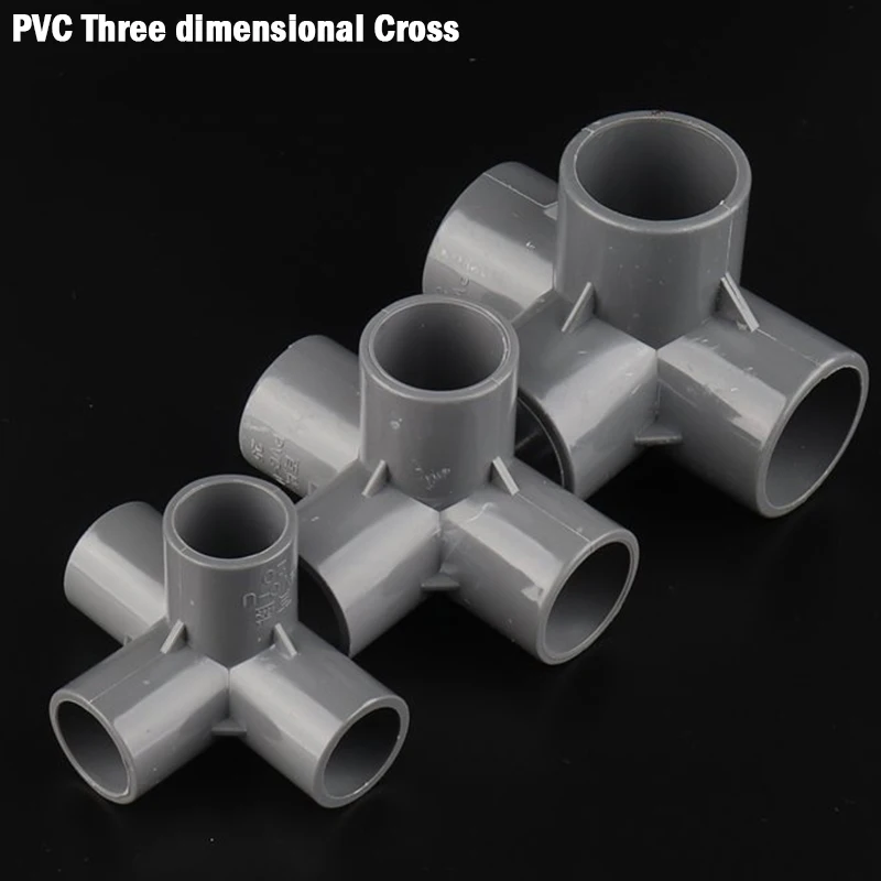 

2~20pcs I.D 20~50mm PVC Three-dimensional 4 Way Connector Fish Tank Water Supply Tube Adapter Garden Irrigation Pipe Fittings