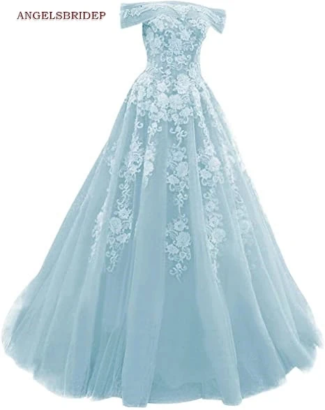 

2021 Modern Off-Shoulder Quinceanera Dresses Vestidos De 15 Anos Applique Floor-Length Tulle Masquerade Party Gowns Robe De Bal